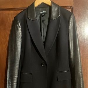 Marciano leather sleeve blazer size 8